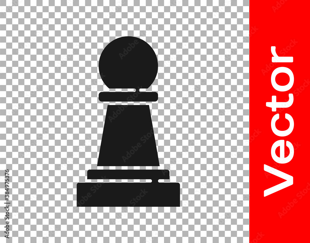 Black Chess icon isolated on transparent background. Business strategy. Game, management, finance. Vector.