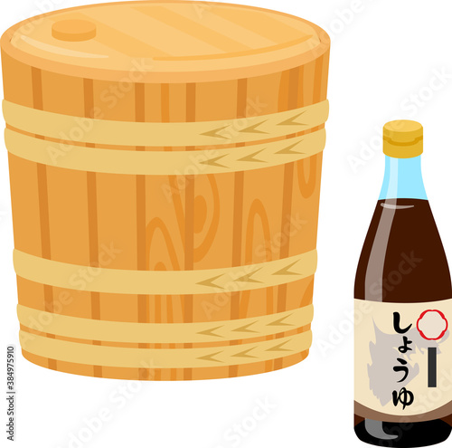 醤油樽とビン入りの醤油