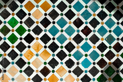 Mosaic at the Alhambra, in Nazaries Palace. Granada, Spain