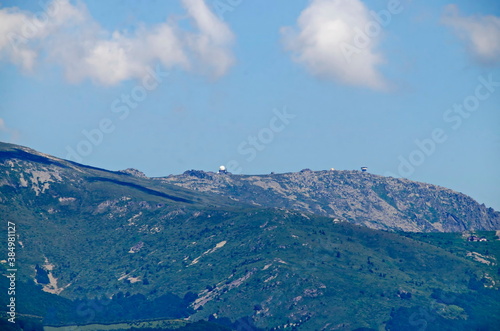 Tourist destination and radar system Cherni Vrah on Vitosha mountain, national park near Sofia, Bulgaria