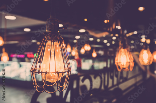 Retro Edison light bulb decor © pushish images