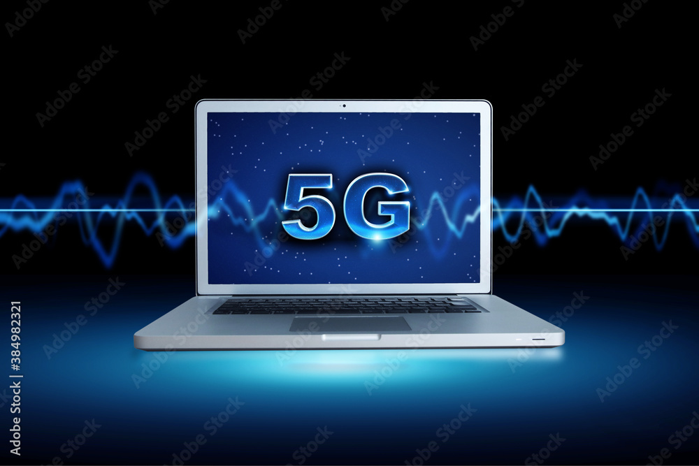 5G回線のノートパソコンとエレクトロニクス背景のアブストラクトのイメージグラフィックス 5G回線のノートパソコンとエレクトロニクス背景のアブストラクトのイメージグラフィックス
