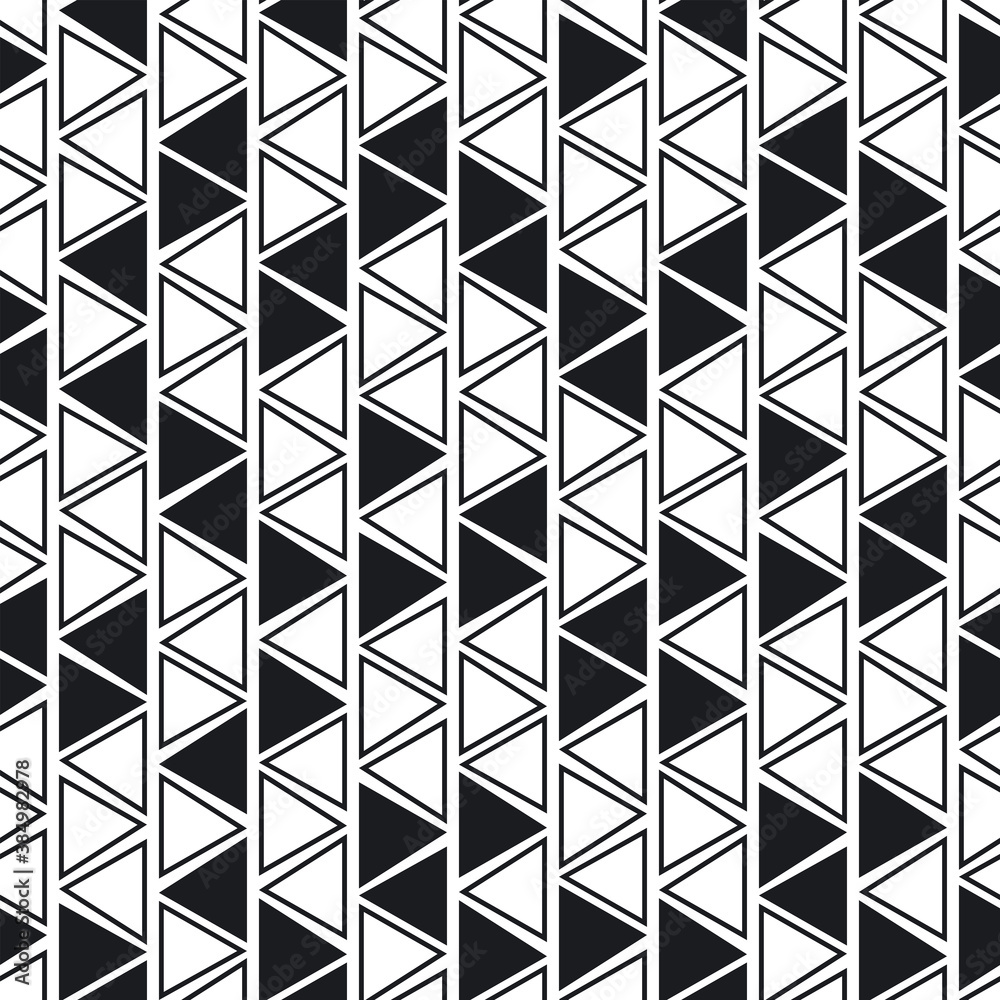 Triangle geometric seamless pattern. Black and white Triangle geometric seamless pattern. Black and white