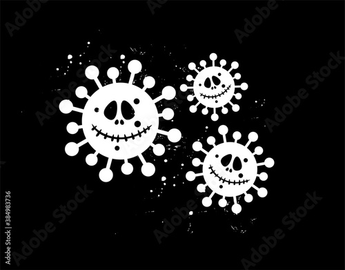 Corona Halloween Flat Icon on black background in vector illustration