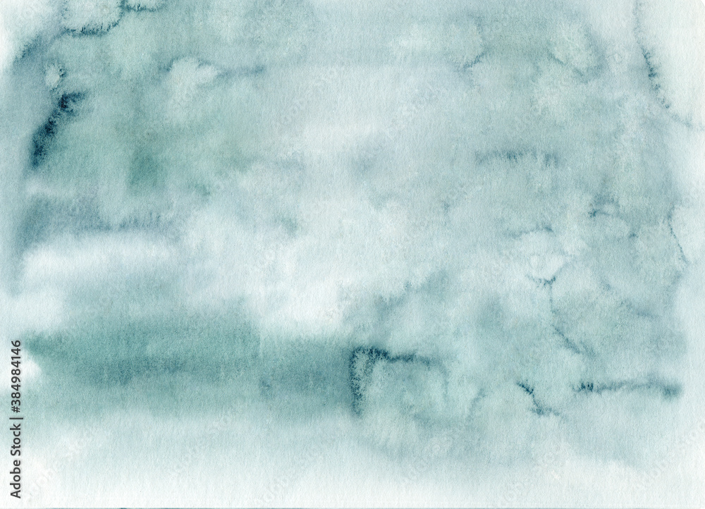 Green watercolor texture. Abstract background. Hand painted clipart.