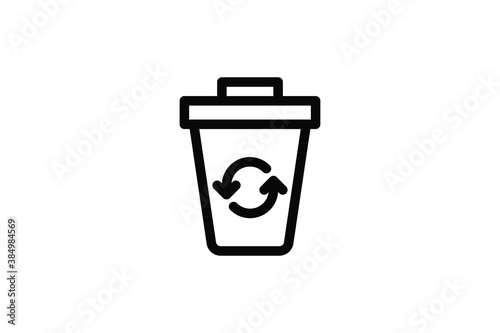 Ecology Outline Icon - Recycle Waste