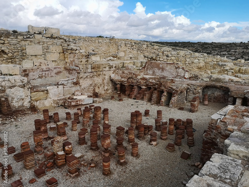 The tiles of an ancient public bath. Kourion Archaeological Site, Cyprus Island. © juste.dcv