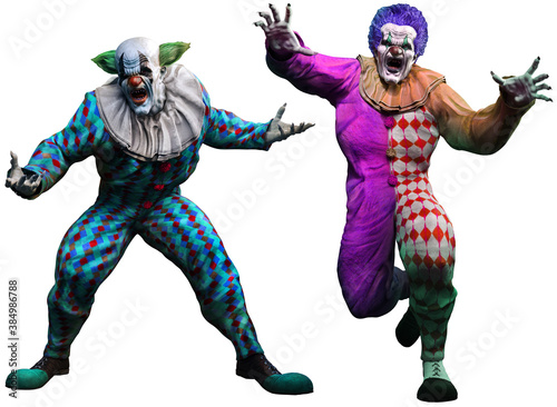 Fotografija Horror killer clowns 3D illustration
