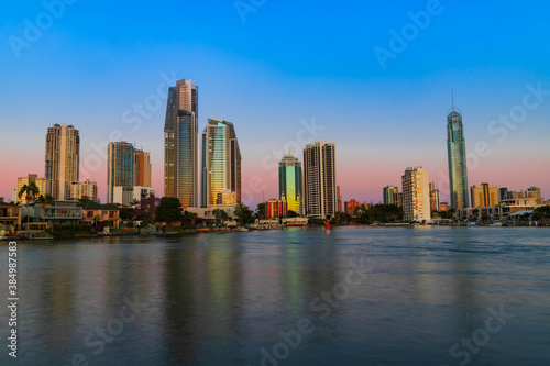 Sunset over The Gold Coast  Queensland  Australia