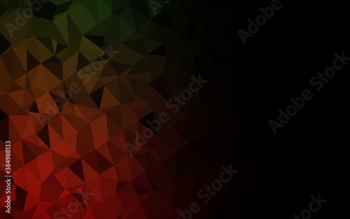 Dark Green, Red vector blurry triangle pattern.