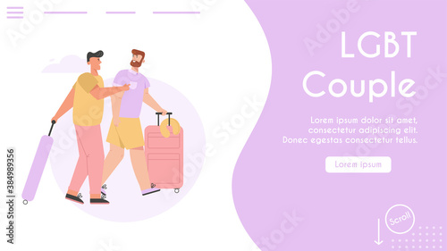 Vector banner of LGBT couple concept