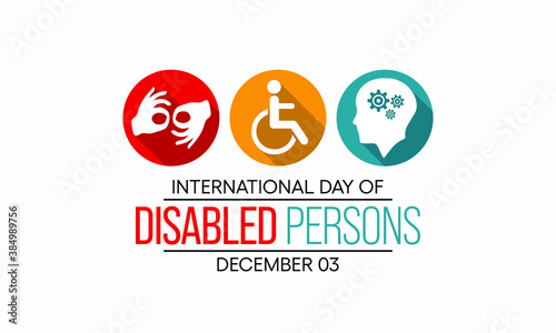 Vector illustration on the theme of International day of persons with disabilities observed each year on December 3rd across the globe.