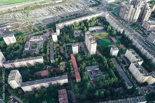 Aerial Townscape of Saint Petersburg City. Kalininsky District