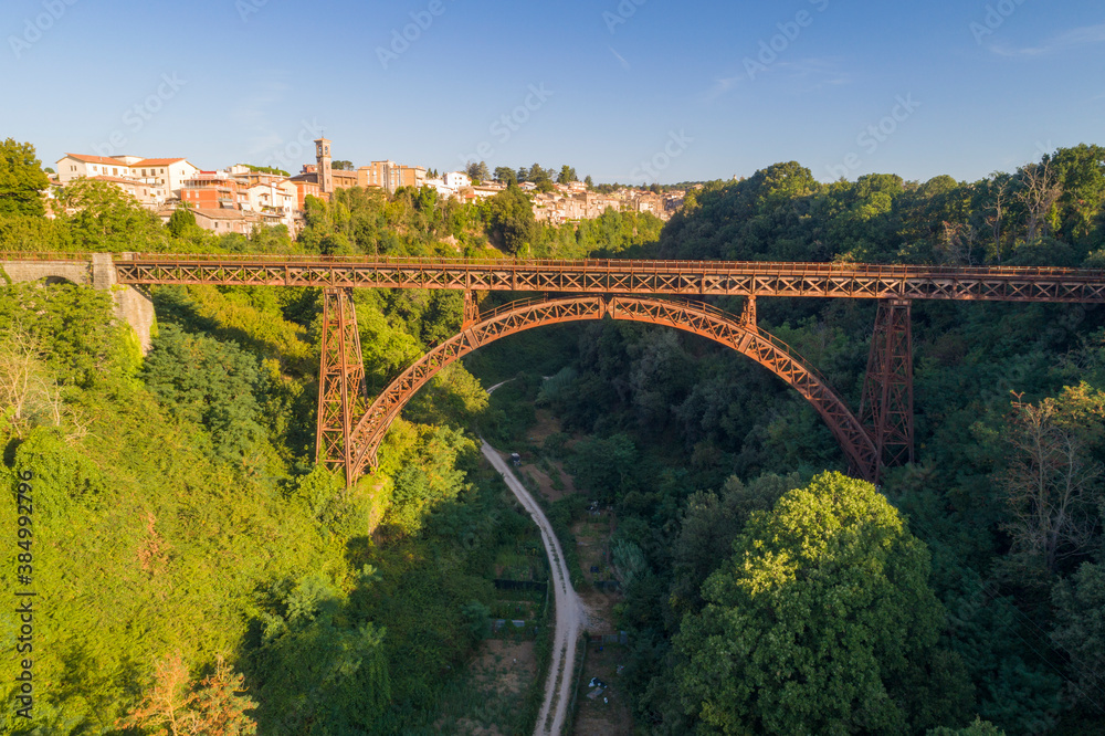 Old railway bridge of Roncigliove in Viterbo