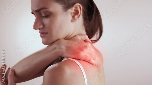 Woman with pain in her neck