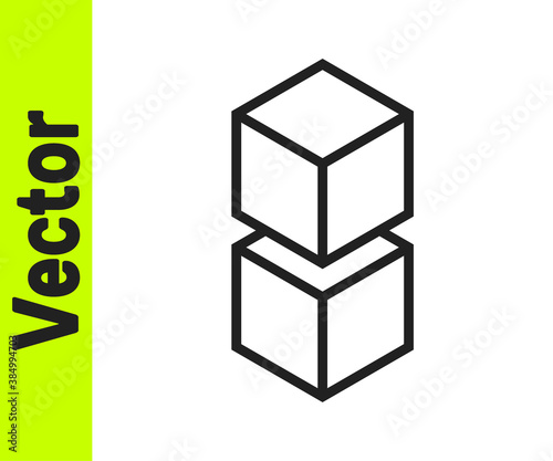 Black line Blockchain technology icon isolated on white background. Cryptocurrency data. Abstract geometric block chain network technology business. Vector.