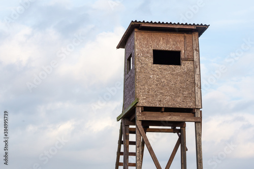 hunting observation tower in the fields