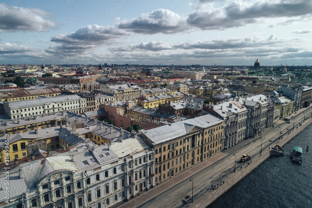 Aerial Townscape of Saint Petersburg City. Central District