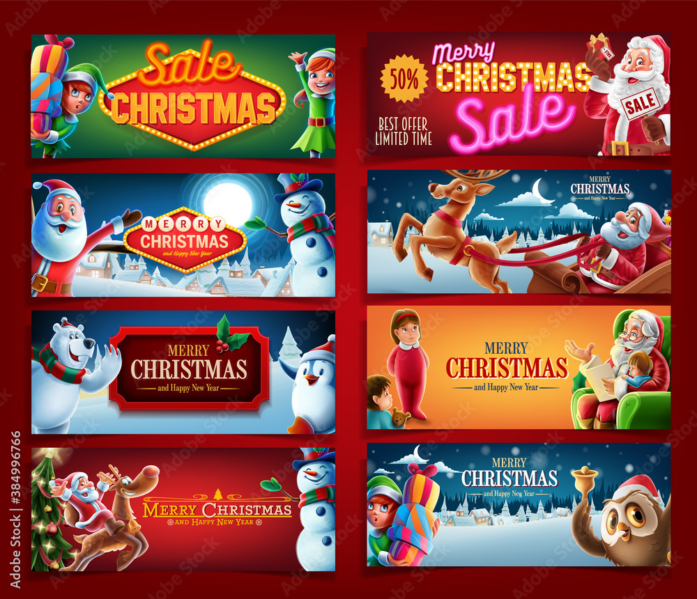 Obraz premium set of christmas cards