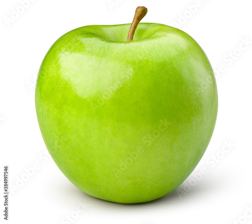Green apple isolate. Apple on white background. Green apple with clipping path.
