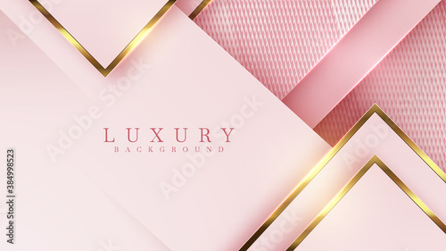 Luxury pink pastel abstract background combine with golden lines element , Illustration from vector about modern template deluxe design.