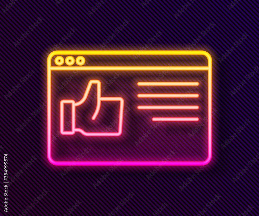Glowing neon line Browser window icon isolated on black background. Vector. Glowing neon line Browser window icon isolated on black background. Vector.