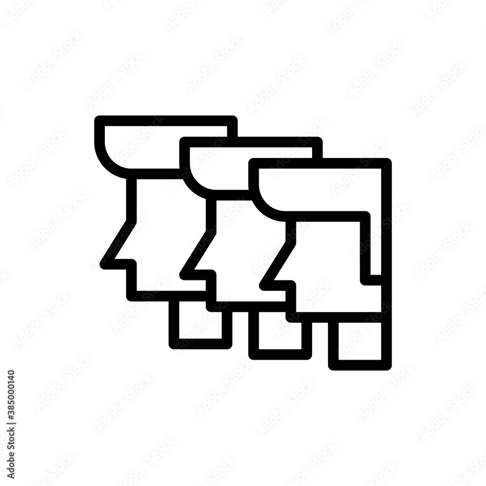 line style icon of avatar group isolated on white background. EPS 10 line style icon of avatar group isolated on white background. EPS 10