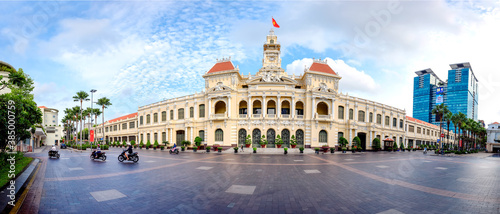 Panorama of building of People's Committee in Hochiminh city. It's  was built during the Vietnamese period as a French colony.