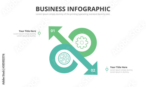 Up and Down Arrow Diagram Slide infographic Template vector