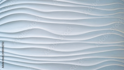 Gypsum texture.White wavy background. Interior wall decoration or panel pattern. white background of abstract waves © Komchatnykh Tetiana