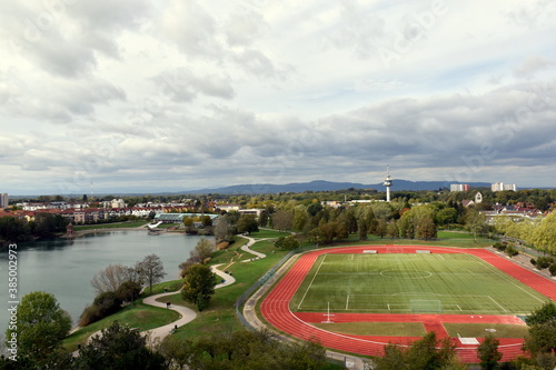 Blick auf den Seepark in Freiburg