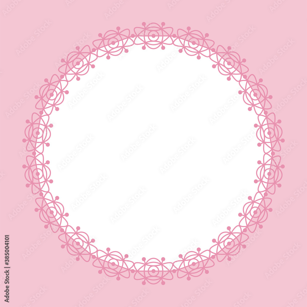 Geometric ornament. Round frame in vintage style. EPS10