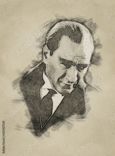 Illustration of Mustafa Kemal Ataturk photo