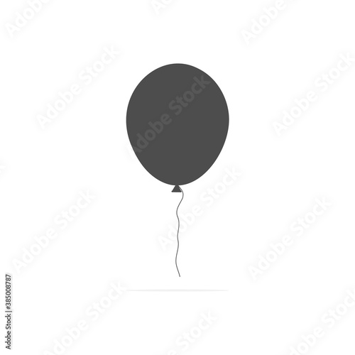 Balloon black icon. Festive balloon illustration isolated on a white background