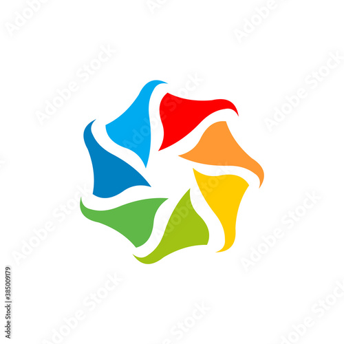 creative color spin shutter icon logo design