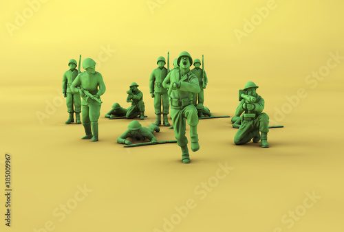 soldiers 3d render illistration photo