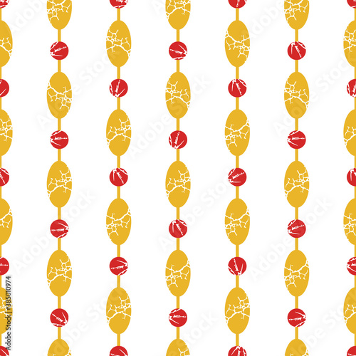 Textured Beads Strings Vector Seamless Pattern