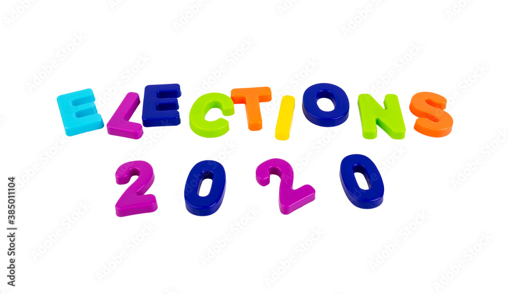 Text ELECTIONS 2020 on a white background. Text ELECTIONS 2020 on a white background.