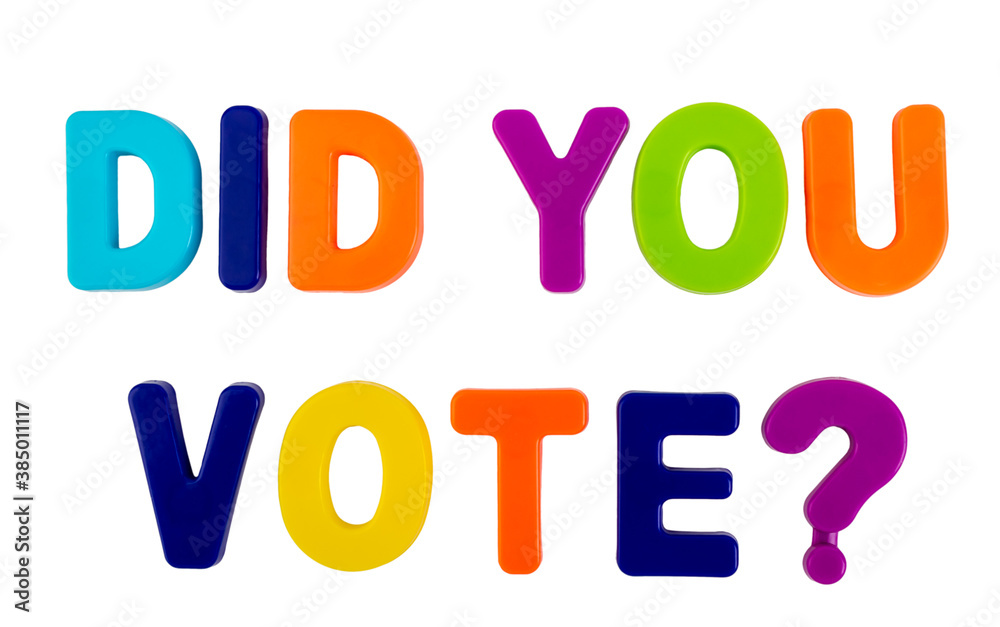 Text DID YOU VOTE? on a white background