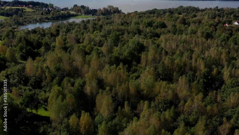 panorama of the town of Żywiec, a view of the wonderful mountain lake located in the Beskids panorama of the town of Żywiec, a view of the wonderful mountain lake located in the Beskids