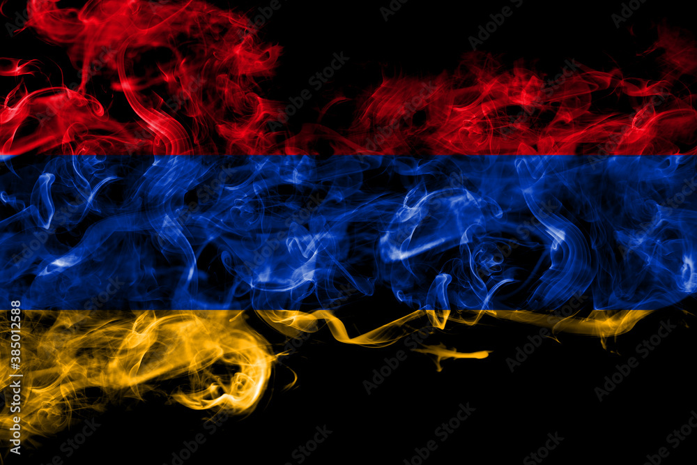 Armenia, Armenian smoke flag isolated on black background