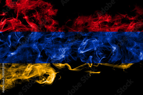 Armenia, Armenian smoke flag isolated on black background
