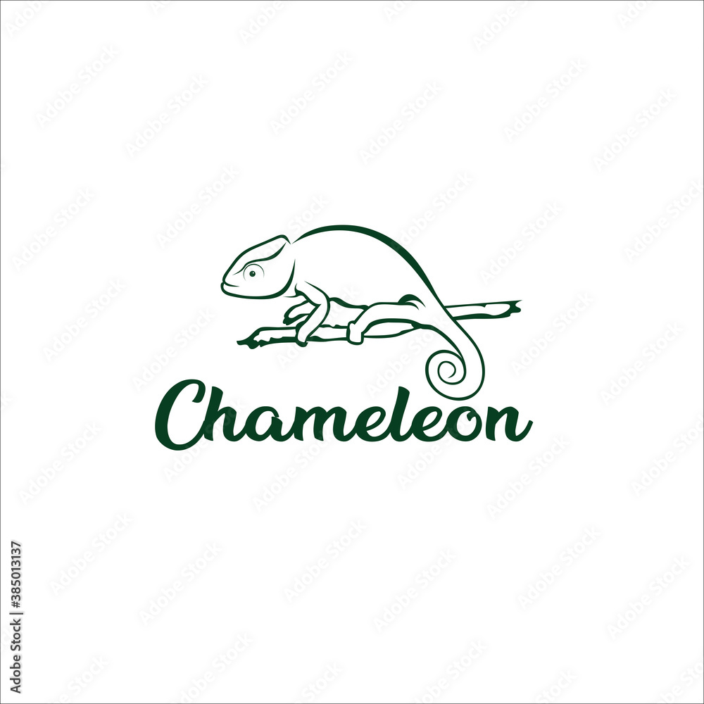 Obraz premium chameleon logo design template silhouette vector icon