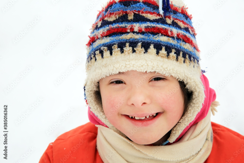 Portrait of beautiful little girl in the winter Portrait of beautiful little girl in the winter