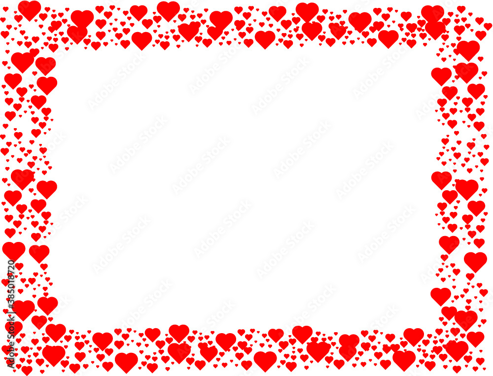 Heart border frame vector