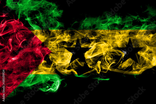 Wallpaper Mural Sao Tome and Principe smoke flag isolated on black background Torontodigital.ca