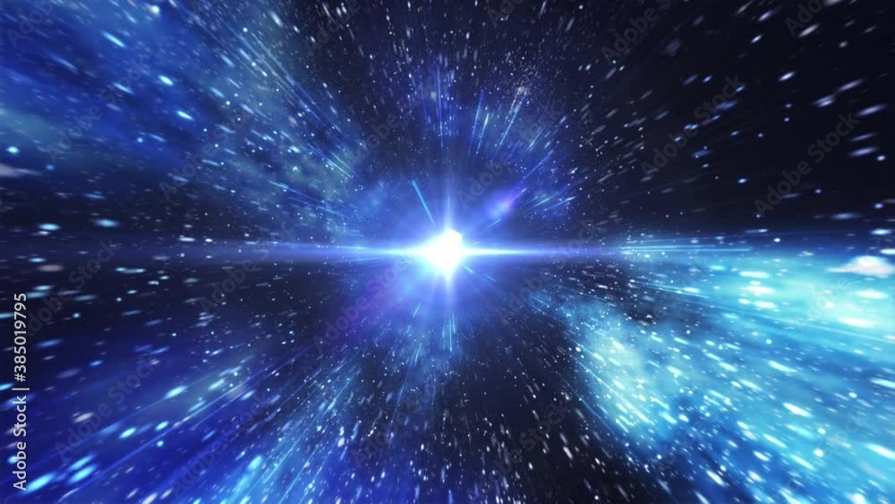 宇宙　ワープ　CG　銀河　背景　ループ 　青