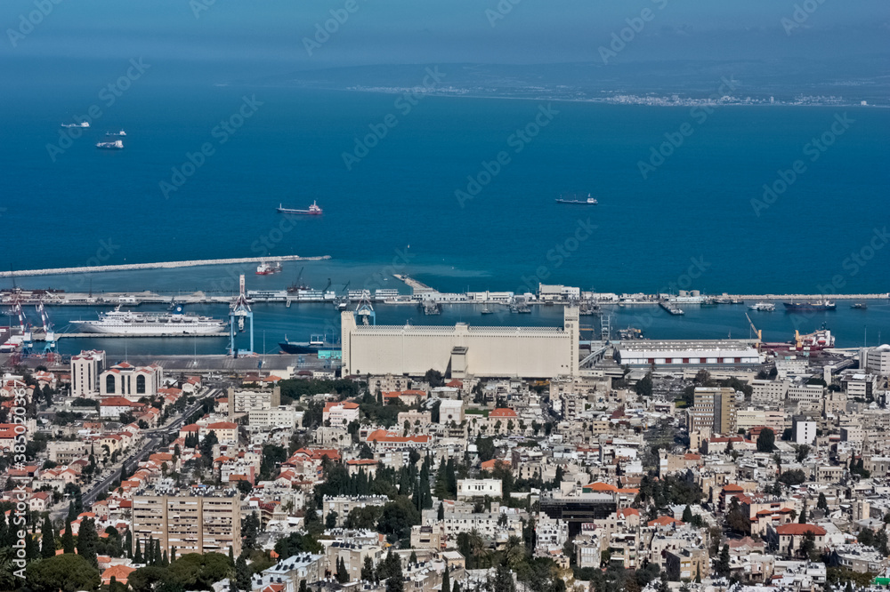 
A panoramic bird's eye view of Haifa.