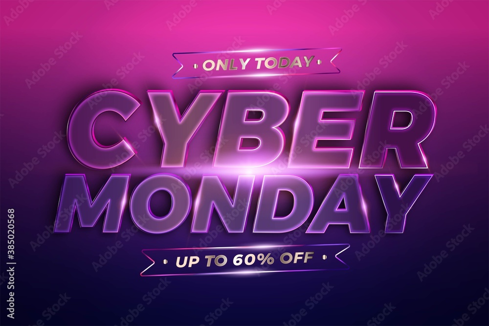 Trendy Banner Promotion social media online Sale Black Friday with realistic metal purple Pink