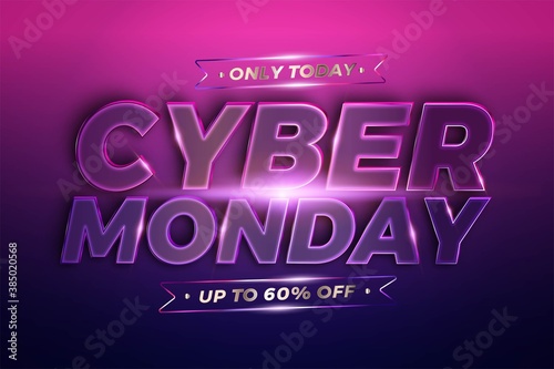 Trendy Banner Promotion social media online Sale Black Friday with realistic metal purple Pink